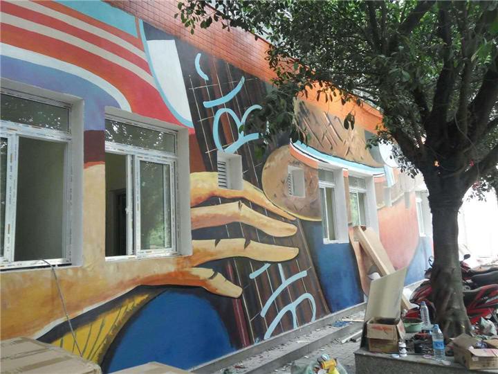 校园文化墙科技类创意墙绘,校园文化墙彩绘图片