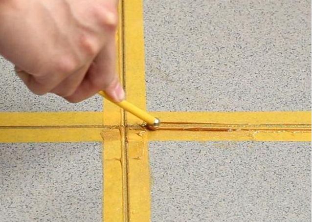 灰色地砖配土豪金美缝,土豪金美缝图