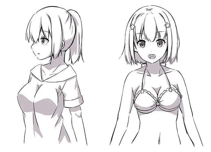 胸部怎么画零基础入门,板绘胸像教学