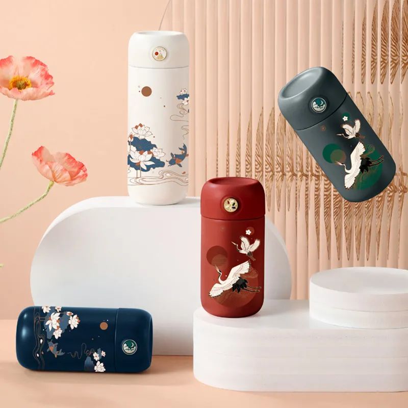 创意保温杯高颜值,科技感保温杯单手开盖