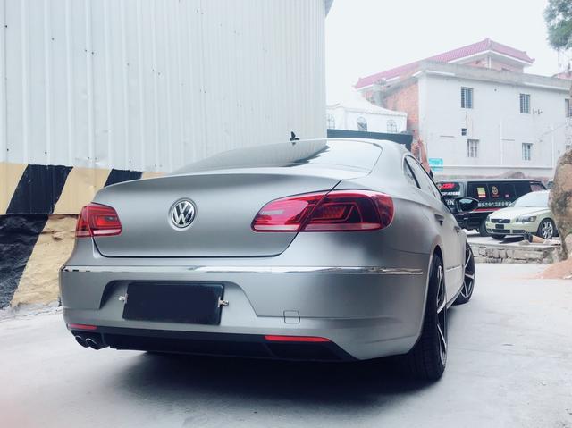 大众cc车身改色贴膜案例图,老款cc改银灰