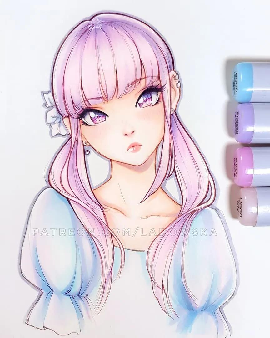 软萌可爱的动漫美少女怎么画,画可爱的动漫美少女特别简单