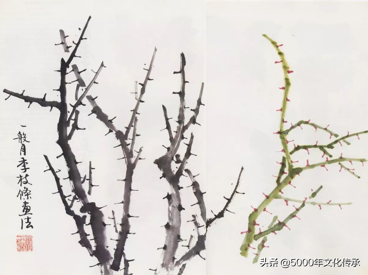 国画技法月季花写意画法详解,中国画写意月季花的详细画法