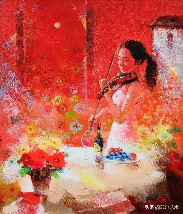 韩国画家朱世柱的作品非常出色，温暖、音乐和神秘
