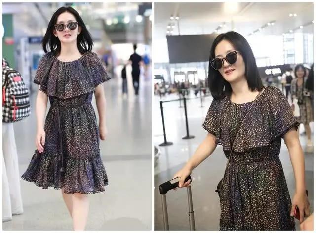 谢娜高级感宫廷裙,谢娜穿宽松连衣裙