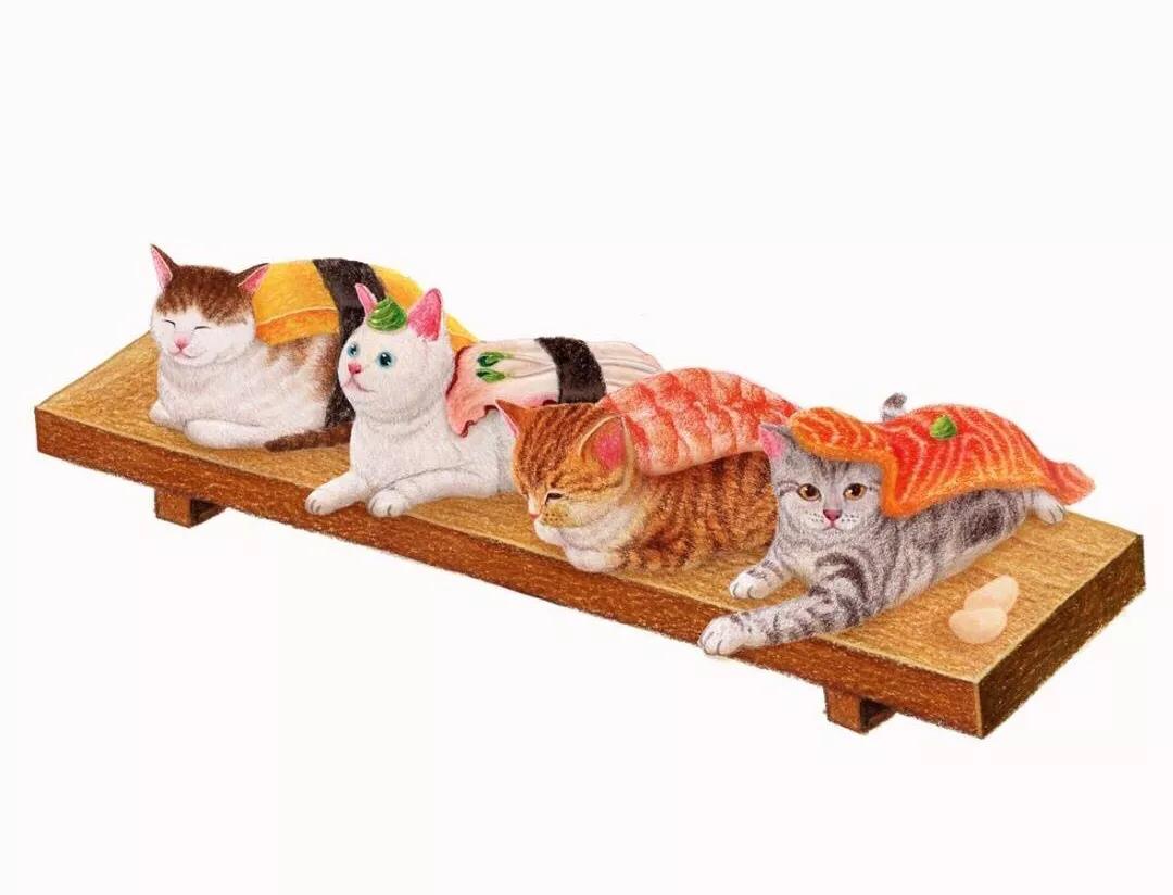 喵：“我变成寿司，你忍心吃我吗？”