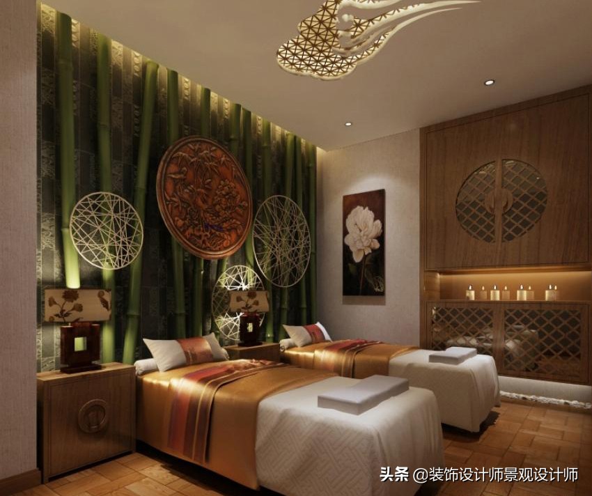 50平米禅意中医养生馆设计图,中医养生理疗会所设计