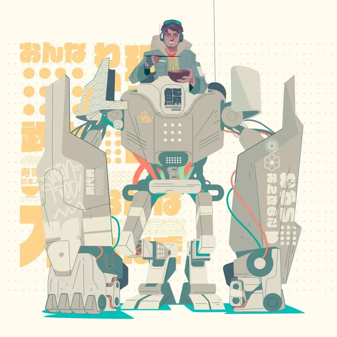 画面冲击感强烈的插画,这种手绘插画是用什么笔画的