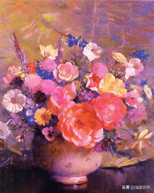 英国画家安妮静物花卉,美国女画家简莱特曼花卉作品