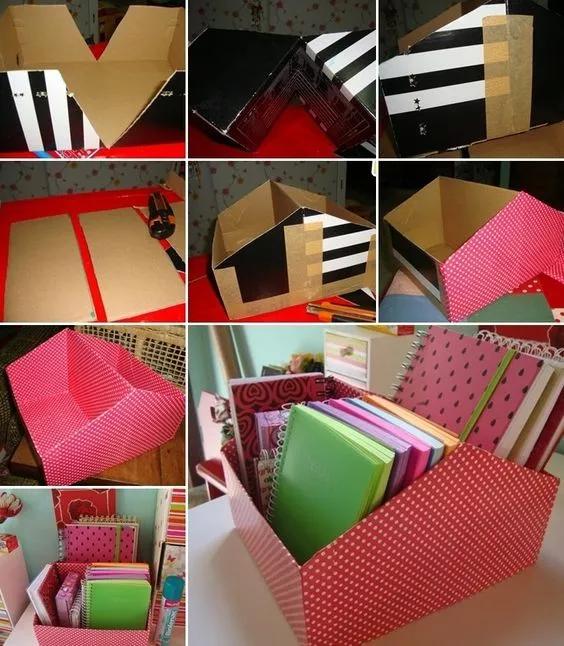 纸箱子不要丢简单改造下秒变收纳,旧纸箱如何收纳