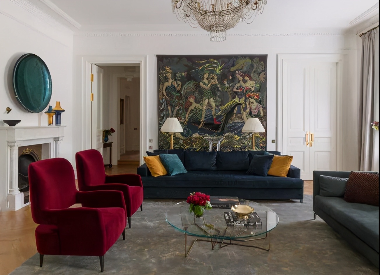 撞色高级灰令人惊艳的奢华质感,蓝色撞色高级灰