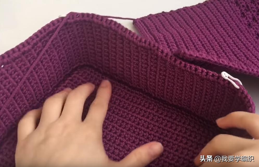 冰丝线钩织斜挎小包包,织女手工包包