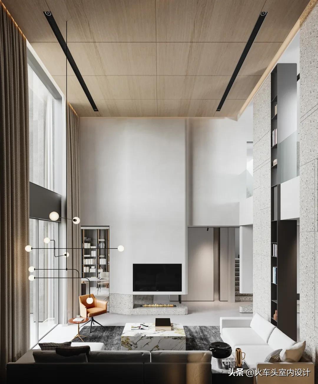 80款挑空客厅设计,大宅就该有这气势