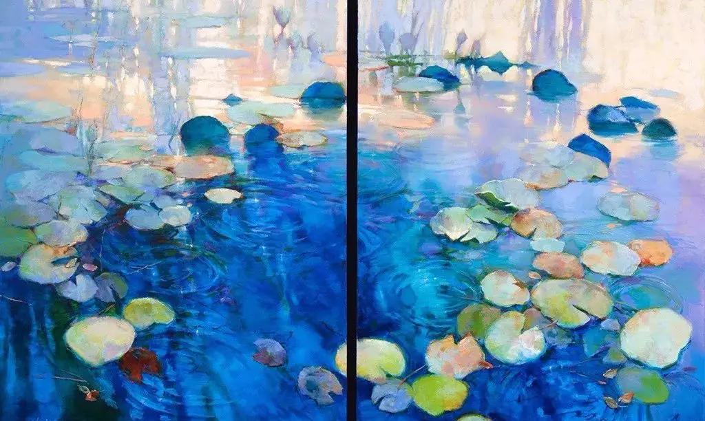 莫奈的睡莲紫色,莫奈睡莲和梵高睡莲