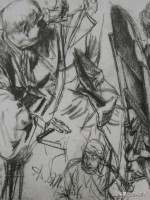 门采尔自画素描高清大图,素描大师门采尔著名作品
