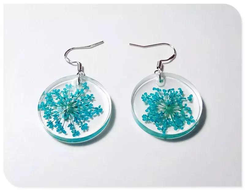 水晶耳环自制,滴胶耳环制作法