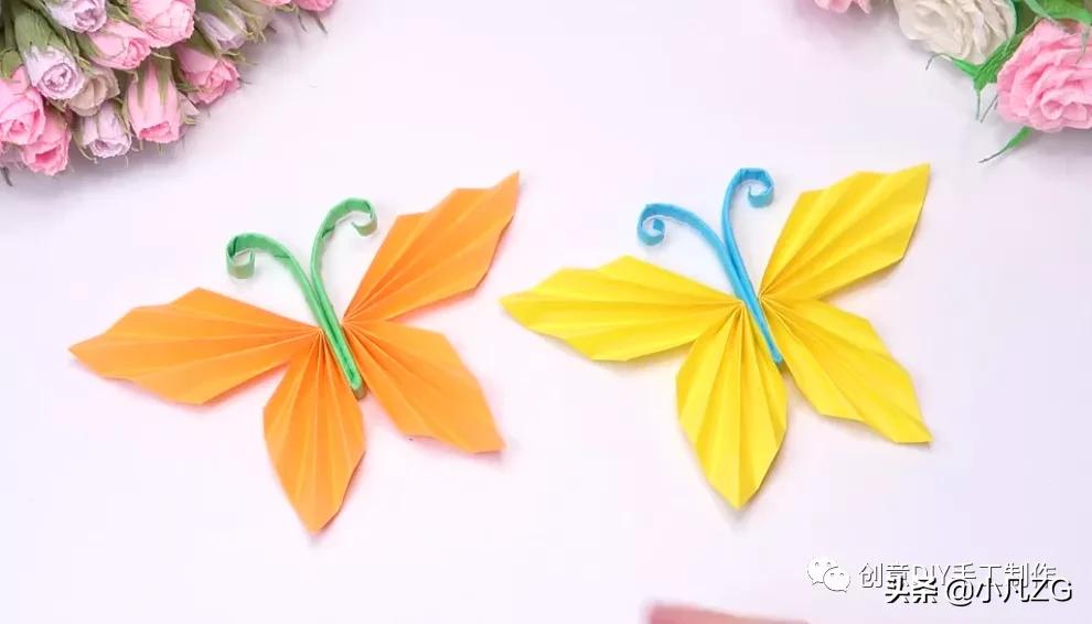 一张纸折精美花蝴蝶教程,会飞纸蝴蝶折法慢教程