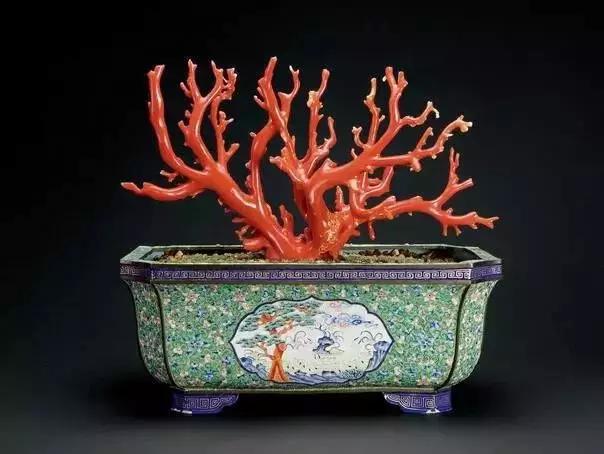 故宫里的玉石盆景,故宫景泰蓝盆景欣赏