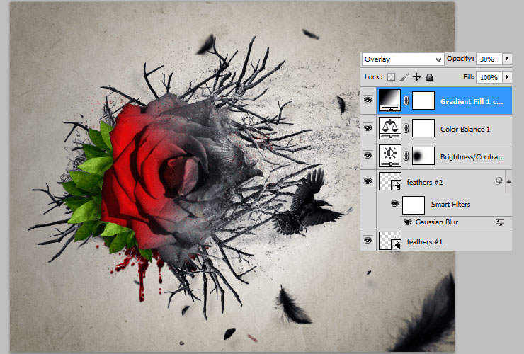 ps如何换花朵教程图解,ps怎么画枯萎的玫瑰