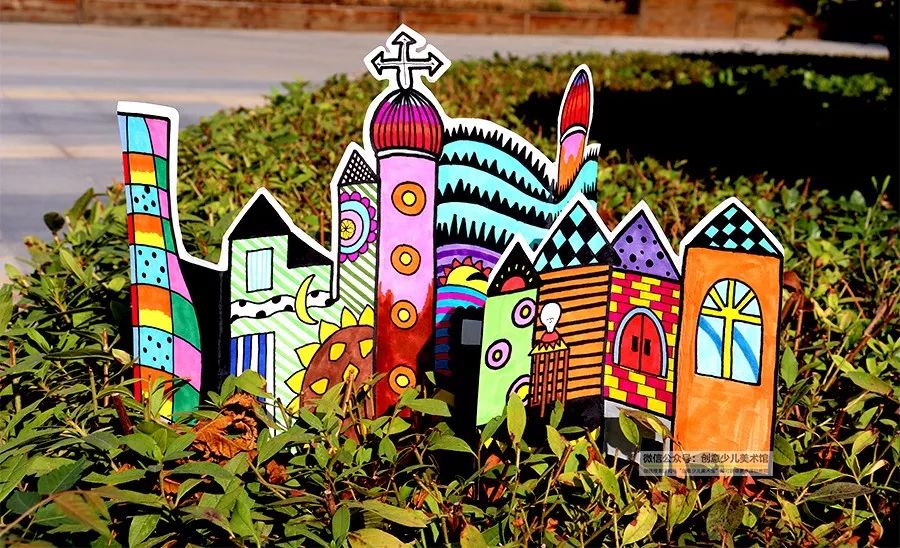 匈牙利特色建筑城堡儿童画,创意儿童画美丽的房子