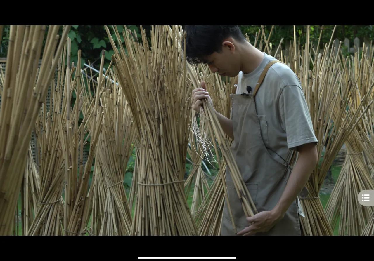 传统竹制鱼竿全过程,鱼竿竹制收线盘制作