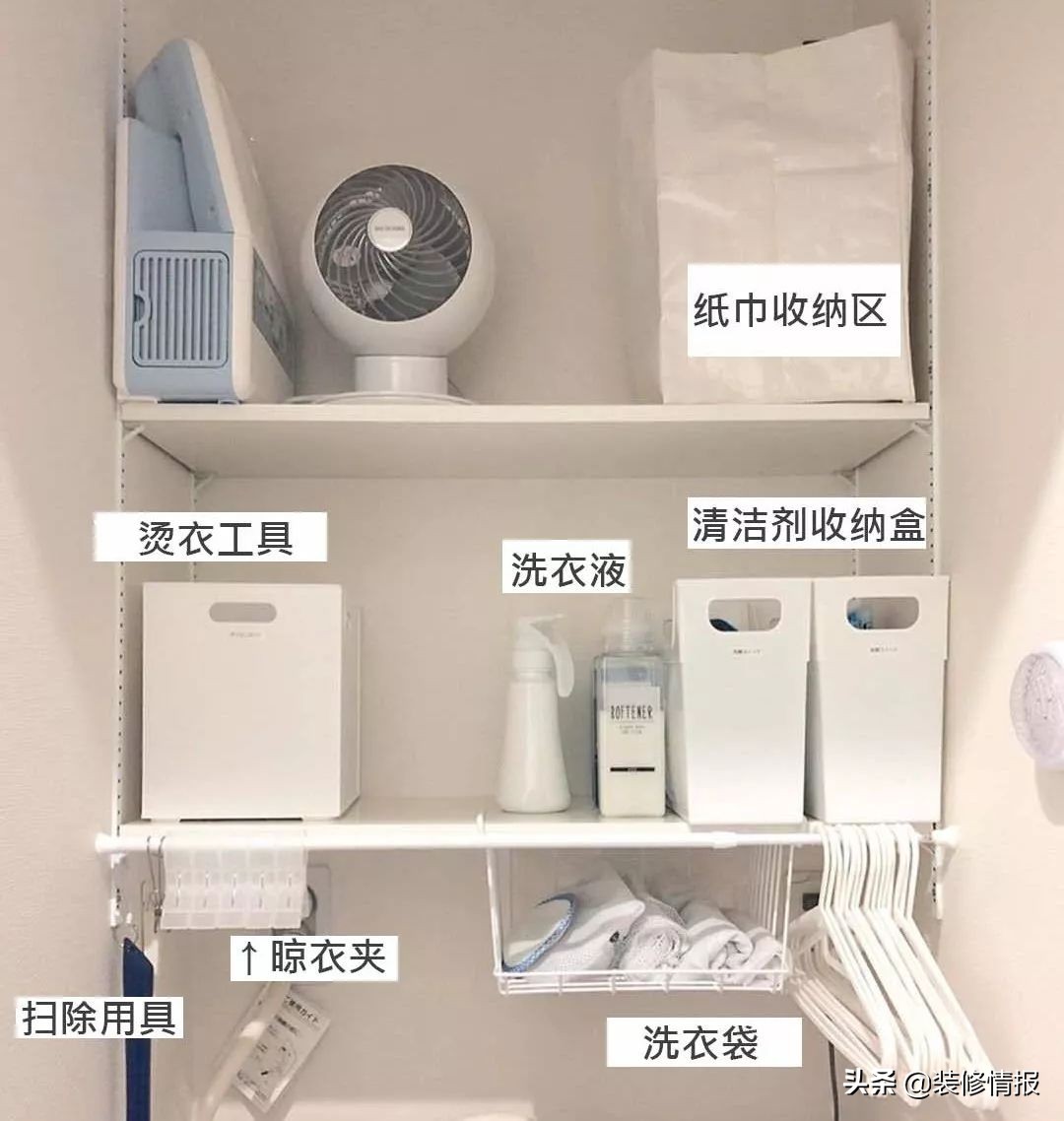 日本洗衣区收纳方法,日本主妇洗衣偷懒小妙招