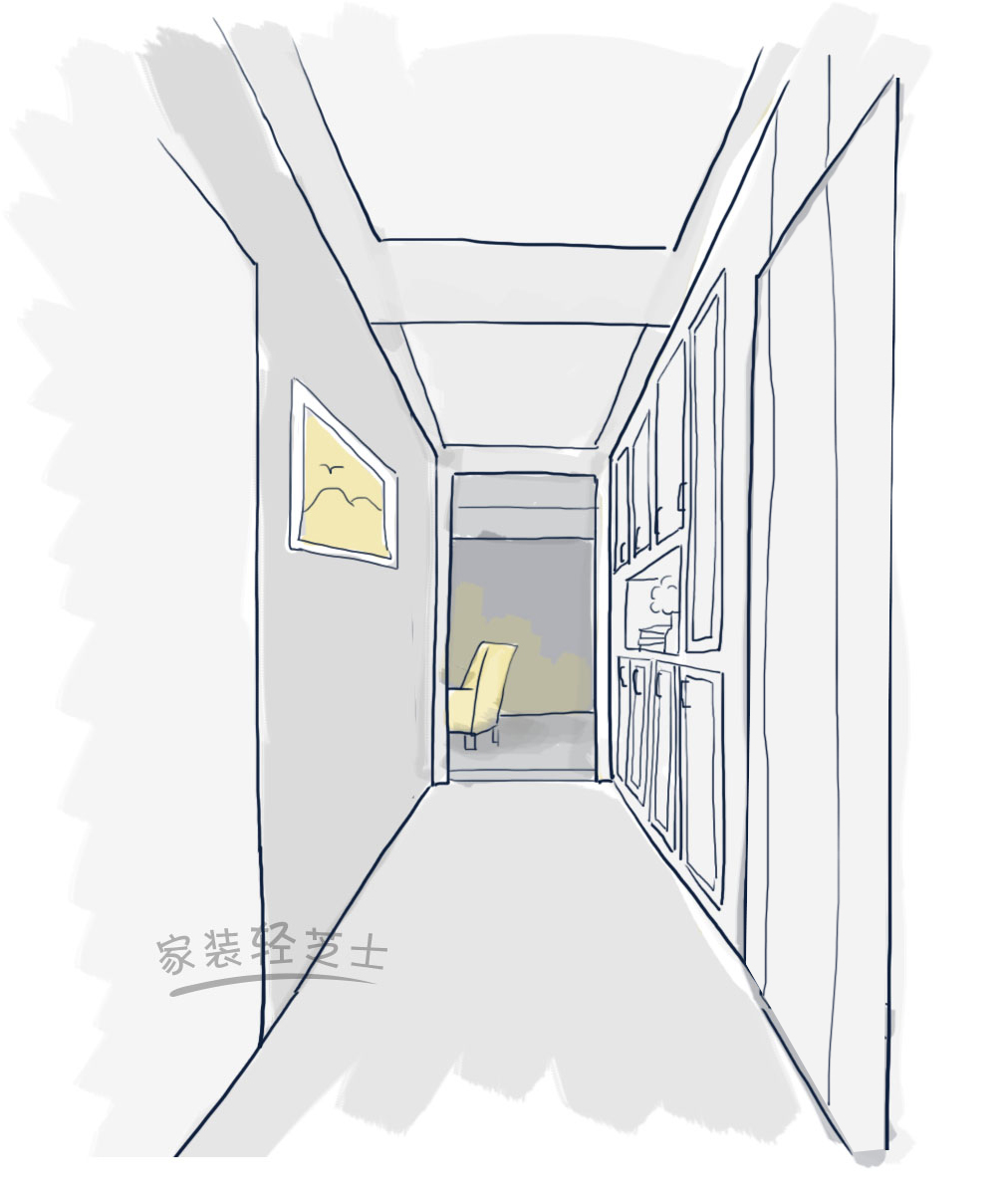 走廊不一样宽如何设计地砖,1.3米宽走廊设计