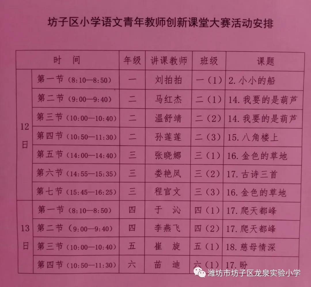 潍坊市小学语文创新课堂大赛,教师素养大赛小学语文课堂展示