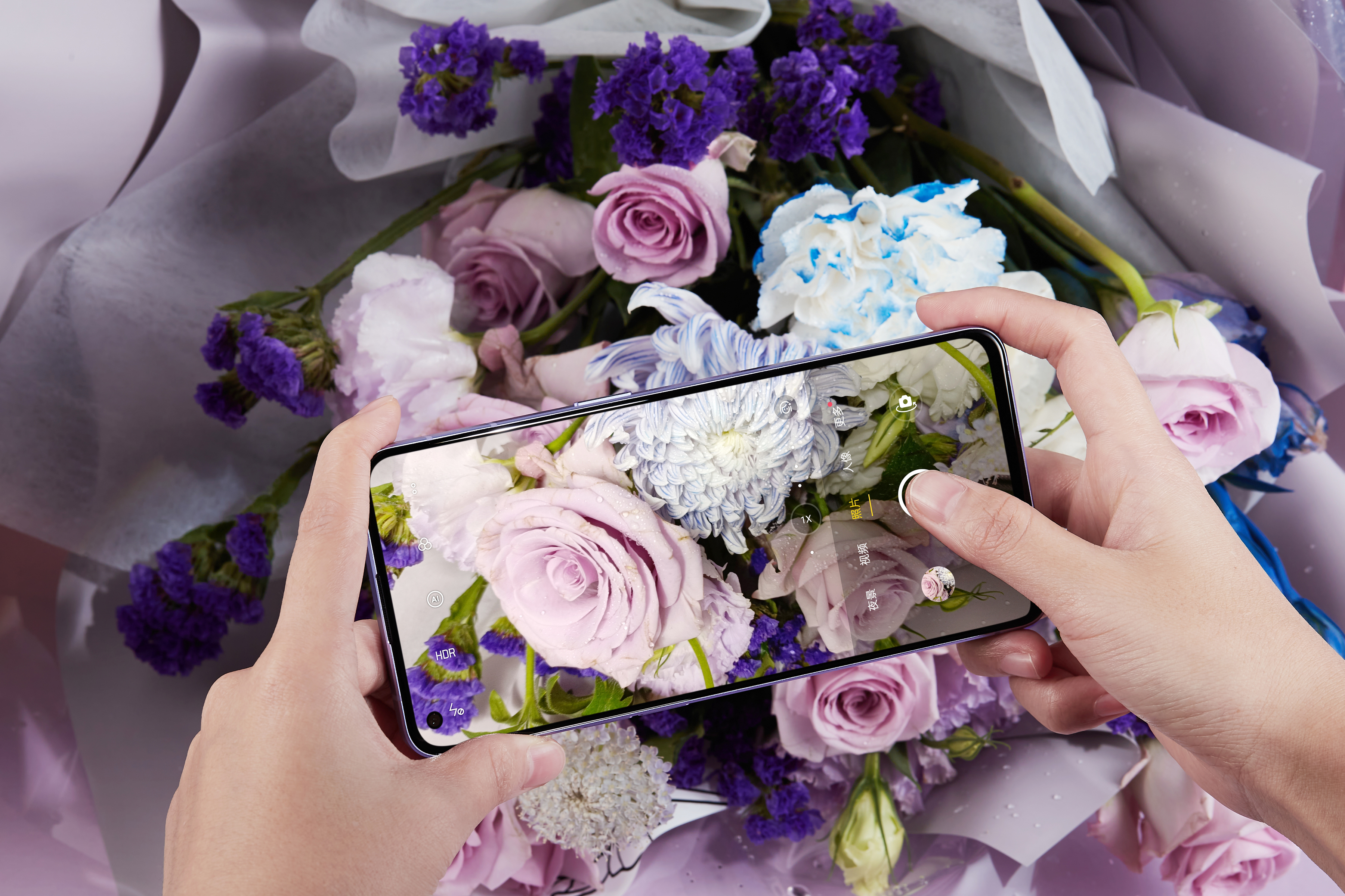 opporeno6星黛紫夏日晴海,opporeno6星黛紫汉服