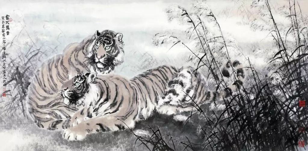 他笔下的虎充满了人的柔情与善意