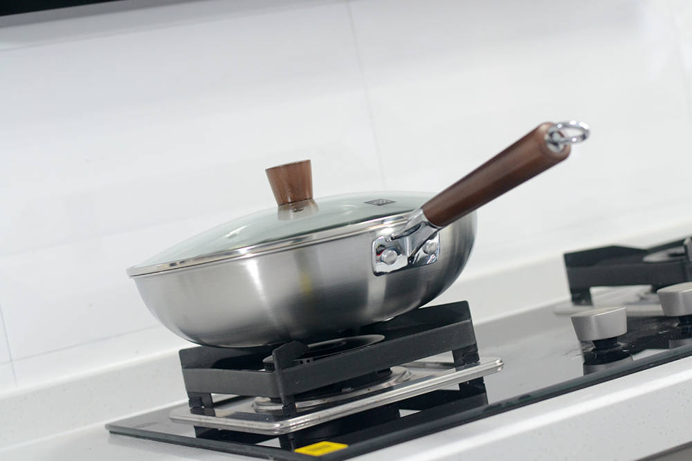 316不锈钢不沾锅加厚款,三层钢无涂层不沾锅