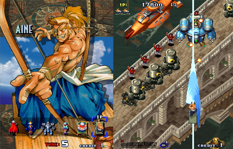 街机游戏两个角色过关,街机游戏忍者拿着刀可以蓄力闯关