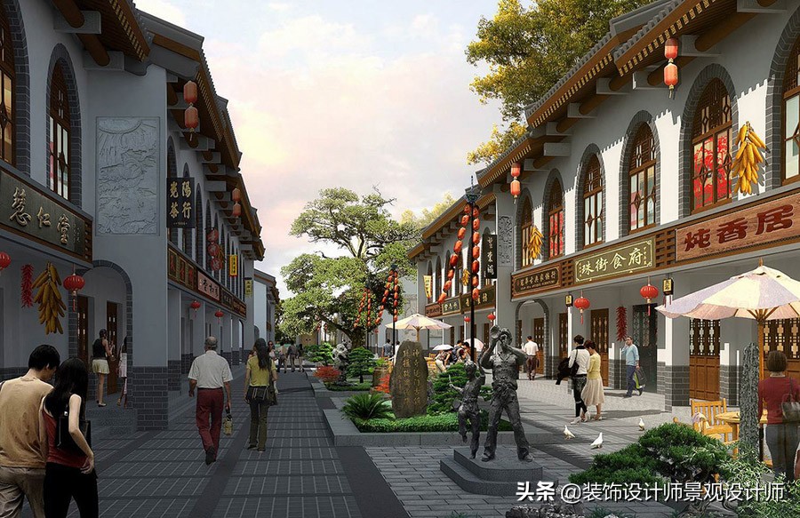 仿古建筑商业街设计图片,古建商业街门楼中式传统仿古大门