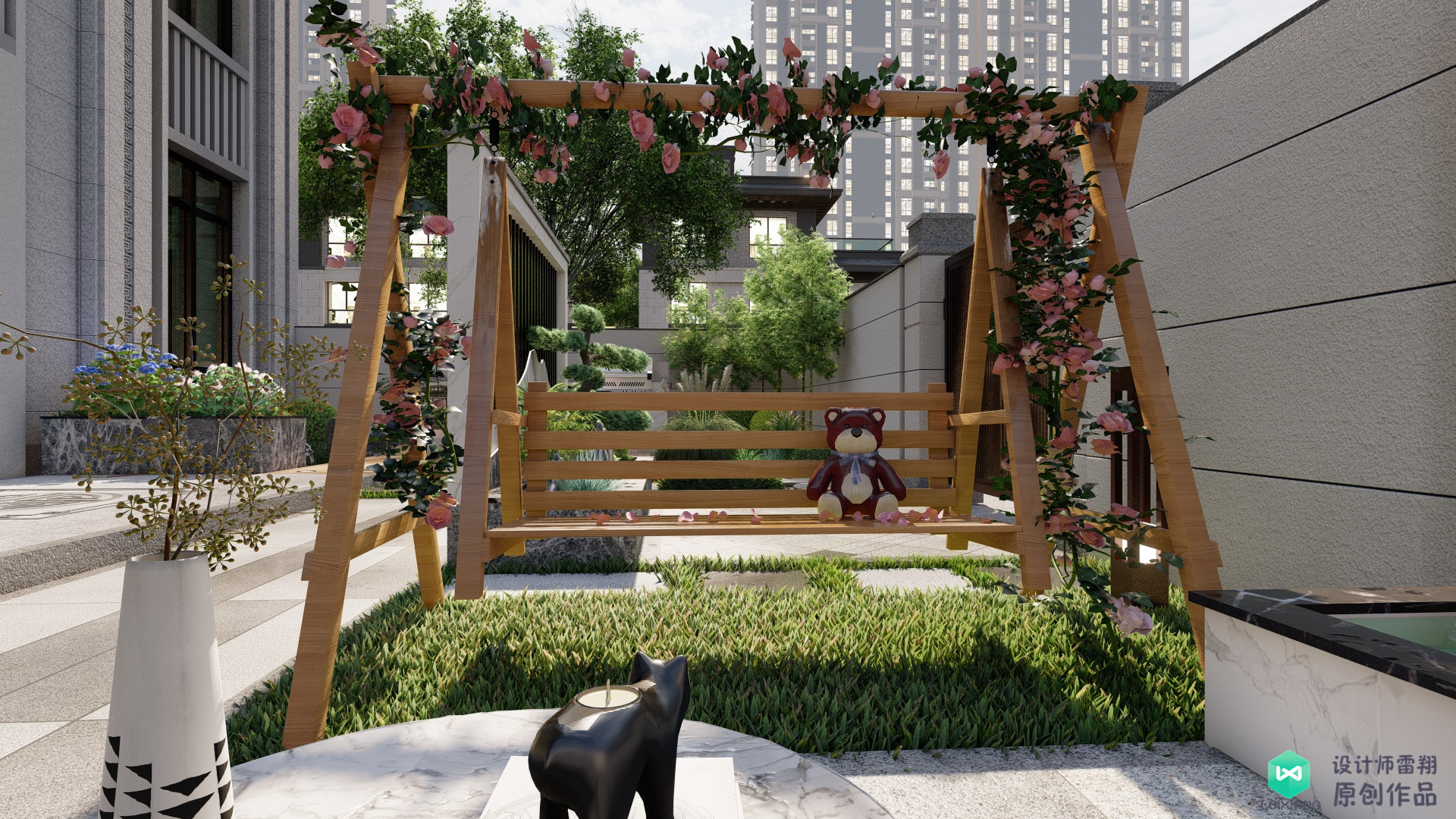 老公买下85㎡庭院，地面非要全部做硬化铺装，邻居竟想照着装