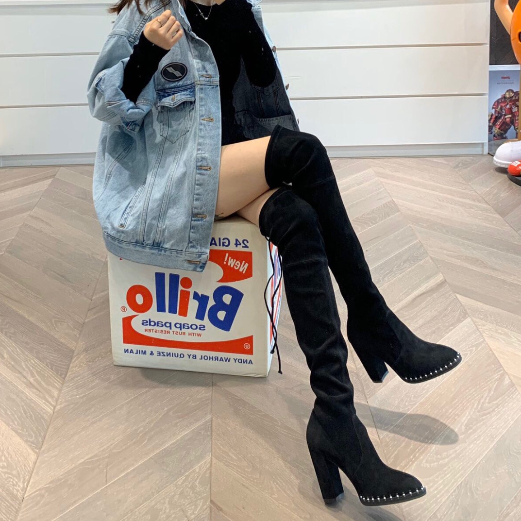 大粗腿过膝长靴显瘦,sw5050长靴搭配图片