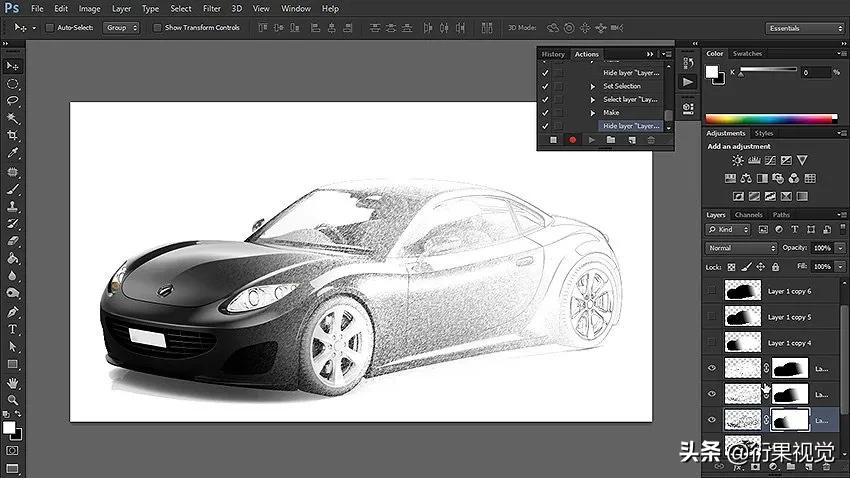 ps软件怎么制作照片,ps创意素描教程