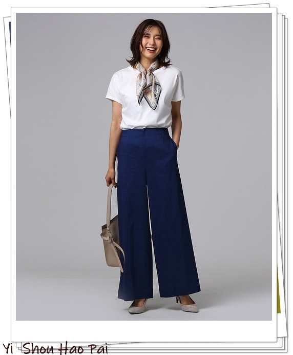 亚麻垂感裤搭配,杏色阔腿亚麻裤的搭配