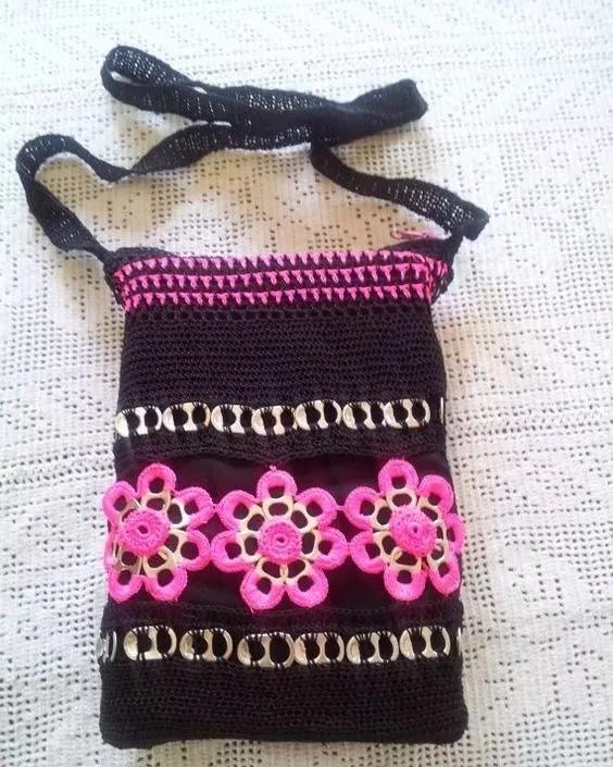 易拉罐拉环包包大全,易拉罐拉手编织的包包和隔热垫