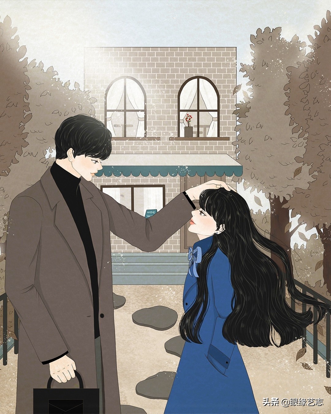 韩国插画温馨情侣,韩国插画幸福时光