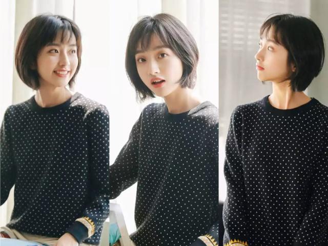 圆脸内扣发型女2021流行发型减龄,圆脸黑色短发内扣发型