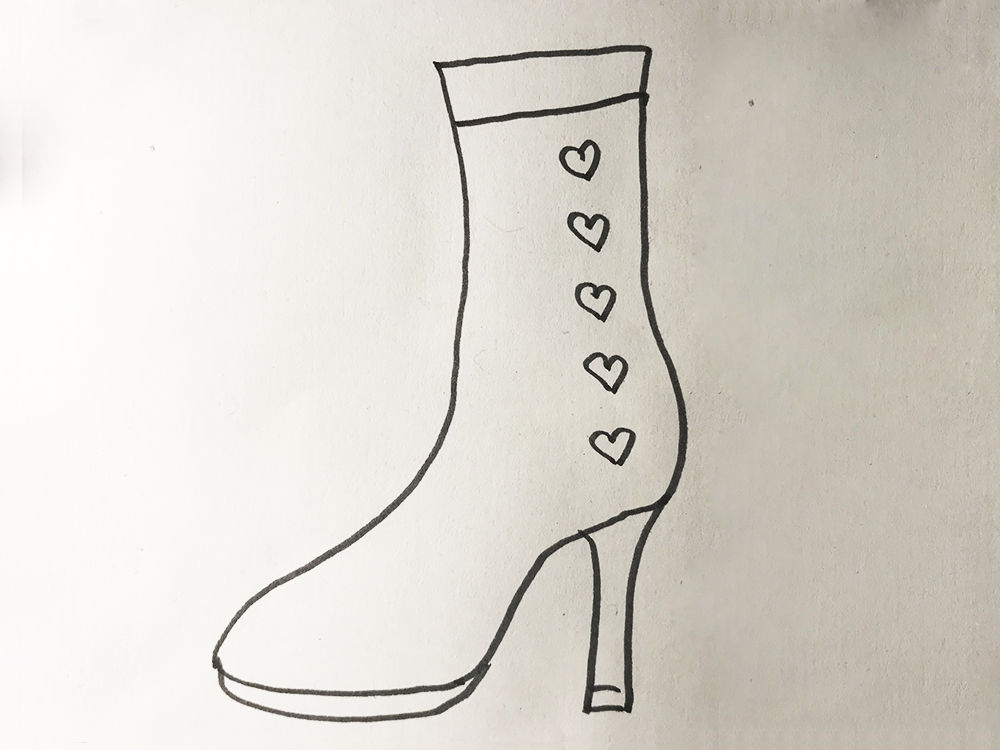 高跟鞋简笔画简单又好看,图画高跟鞋简笔画彩色