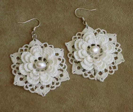 钩针耳环教程图解,钩针编织耳环图解