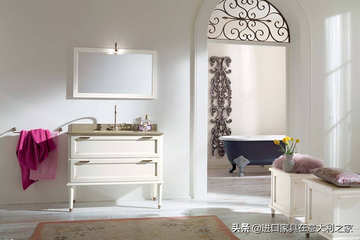 中世纪风格浴室柜,极简轻奢法式品牌浴室柜