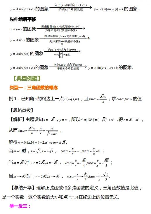 高中数学第五章三角函数难点,高中数学三角函数教学重点和难点