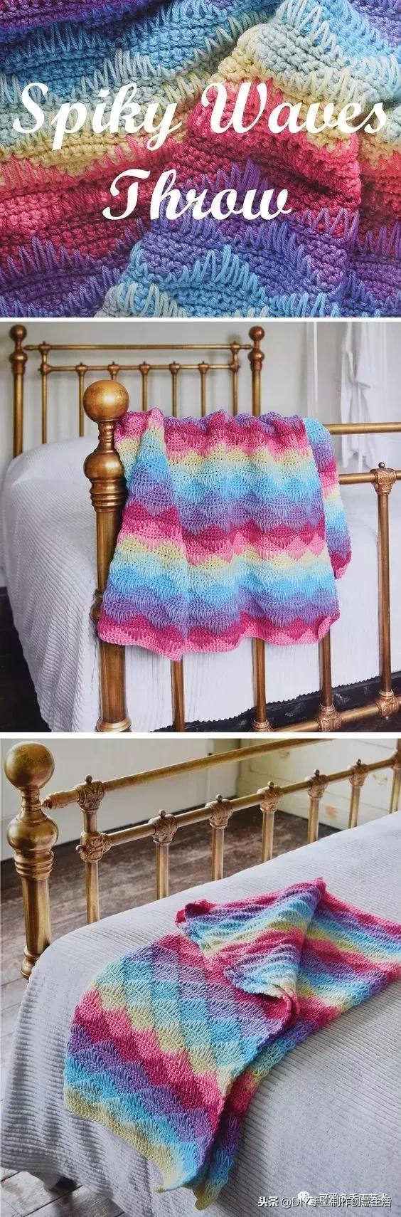 钩拼接毛毯教程,钩拼接毛毯的编织视频