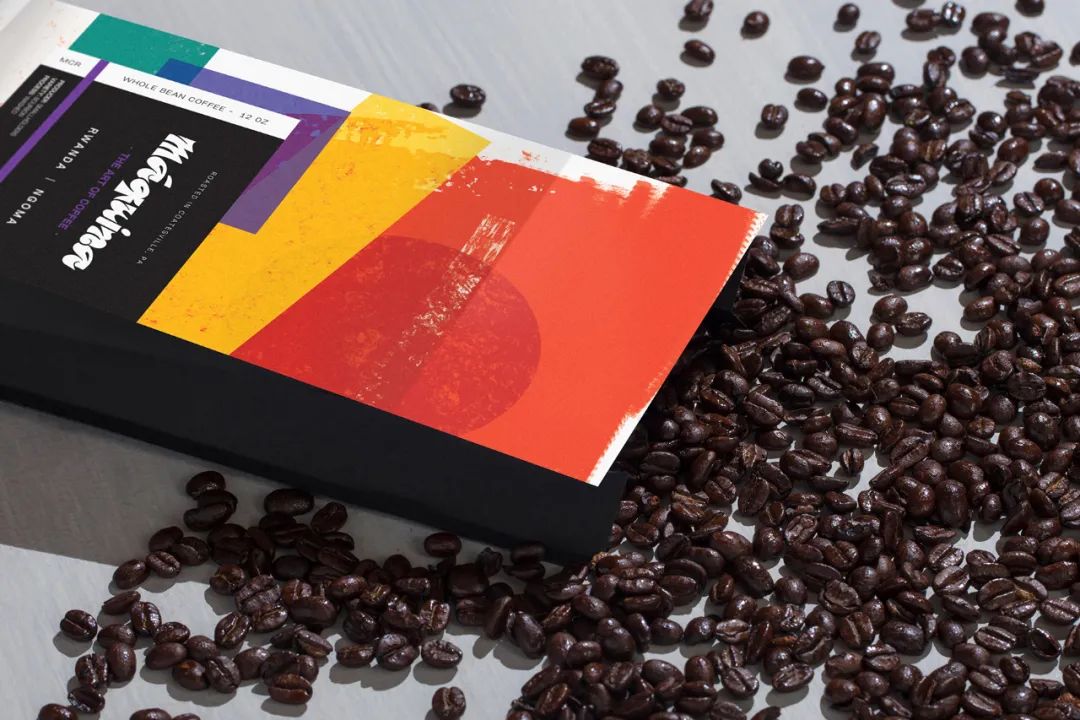 包装别致的咖啡包装欣赏,咖啡包装设计几何风格