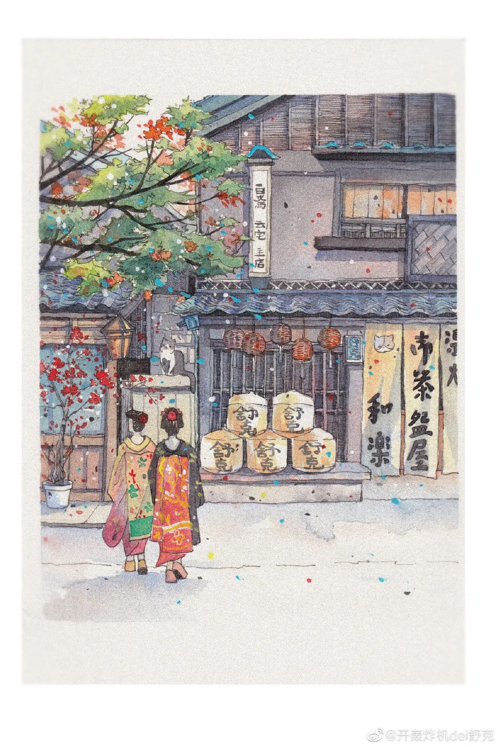 意境钢笔水彩画步骤,钢笔水彩画临摹简单入门