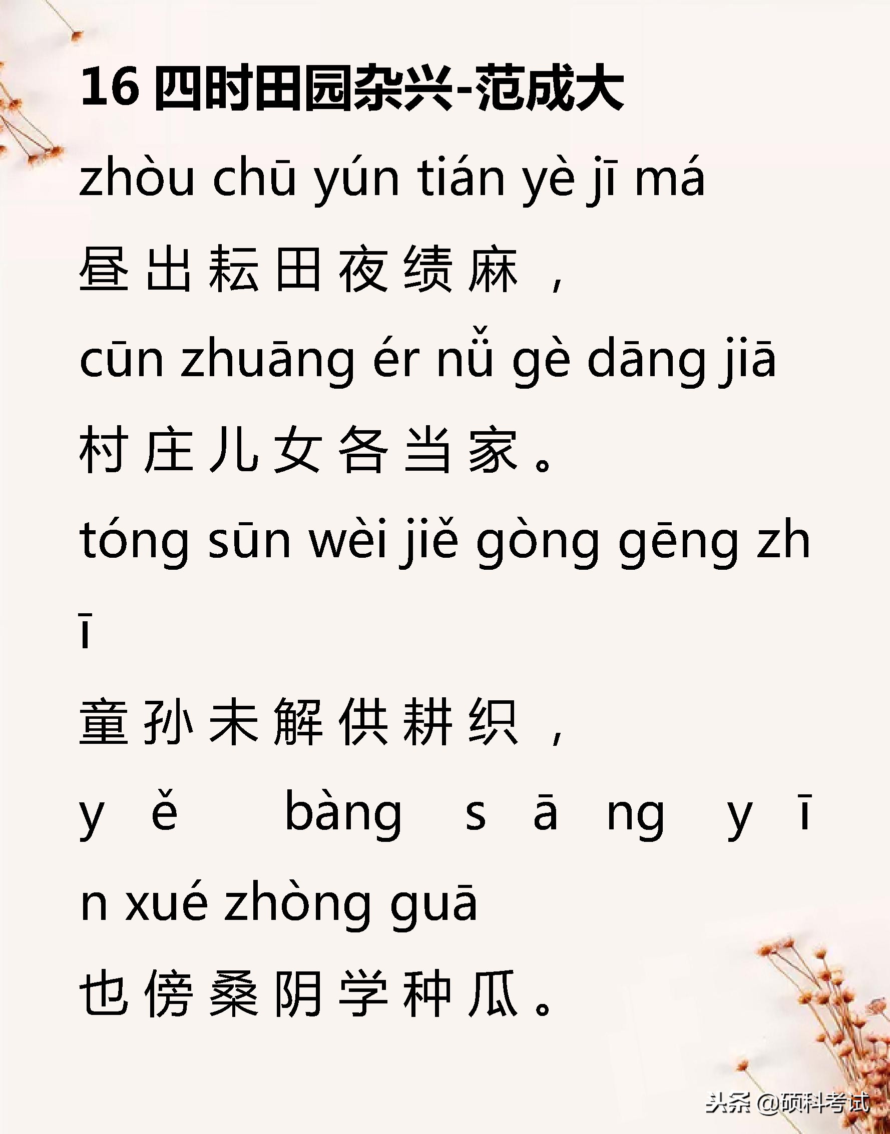 小学语文必背古诗词129,小学语文必背古诗词75首加赏析
