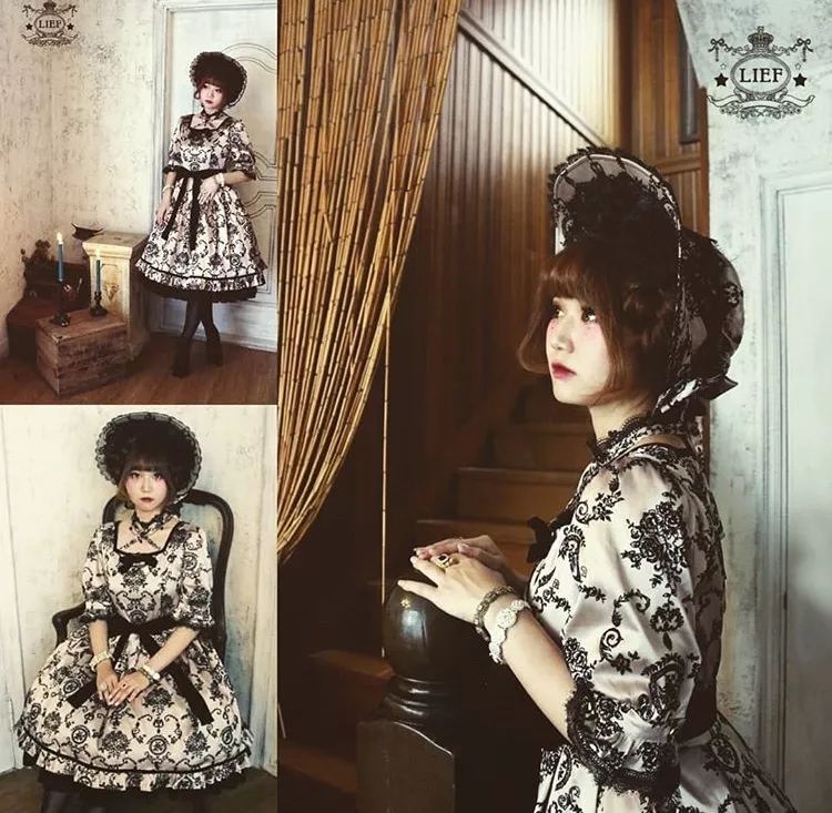 复古洛丽塔洋装,天价洛丽塔自拍