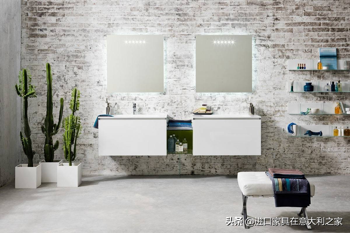 极简浴室柜陶瓷,圆形镜面陶瓷一体浴室柜